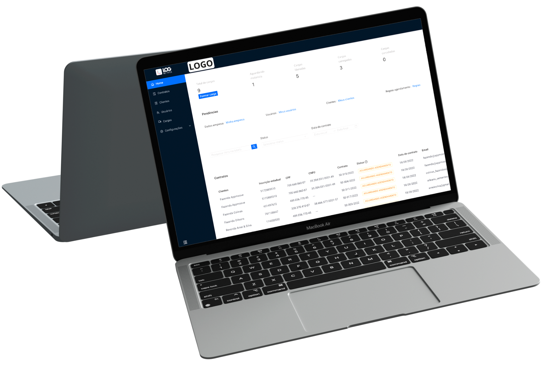 Imagem de mockup da logmetrics